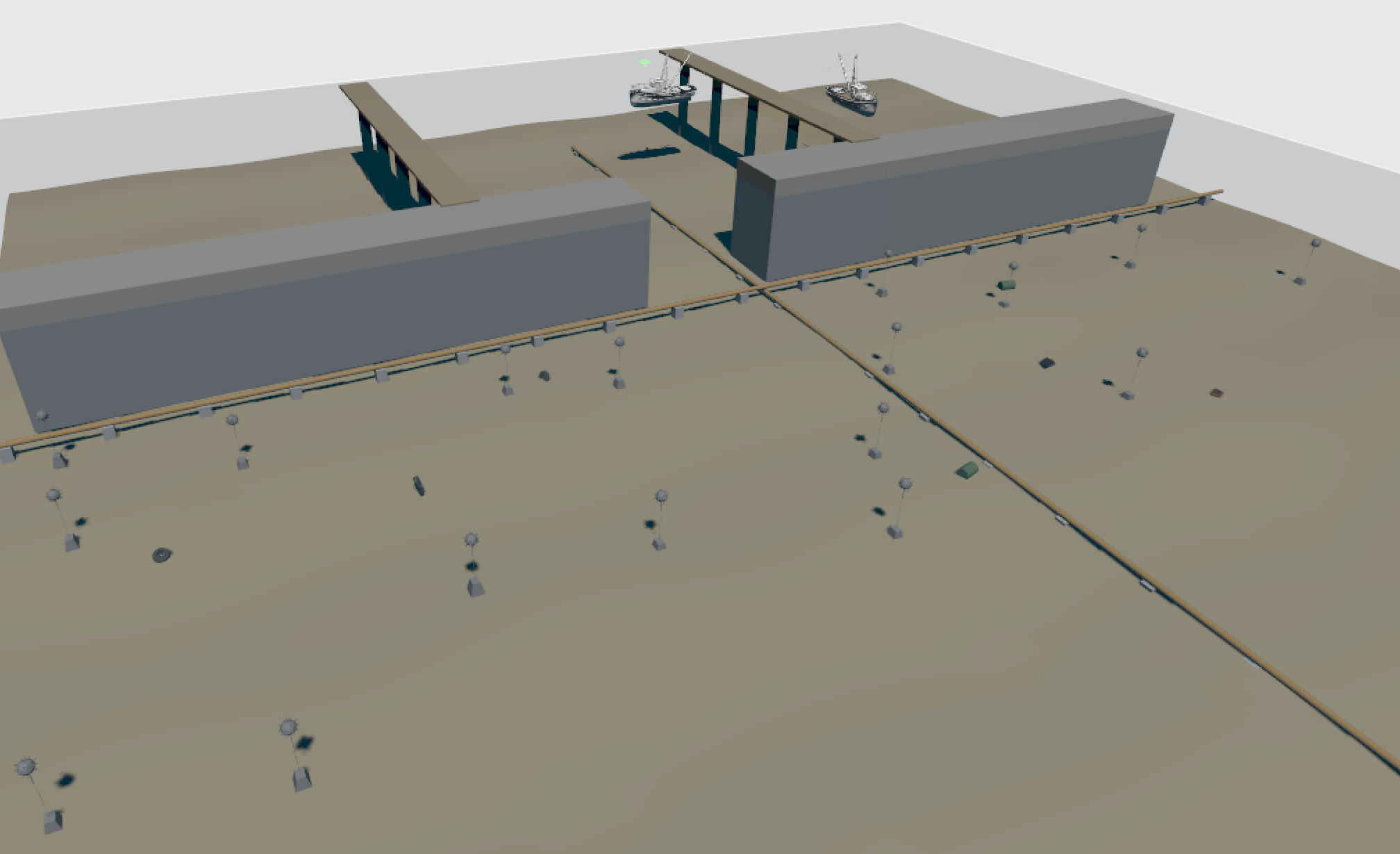 Harbor layout in Gazebo